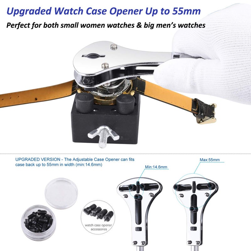 Longruner Watch Repair Tool Kit, Professional Portable Watch Tools Back Opener Sets Watch Replacement Tool Kit, Watches Link Remover Kit Set with Bag - Image 3